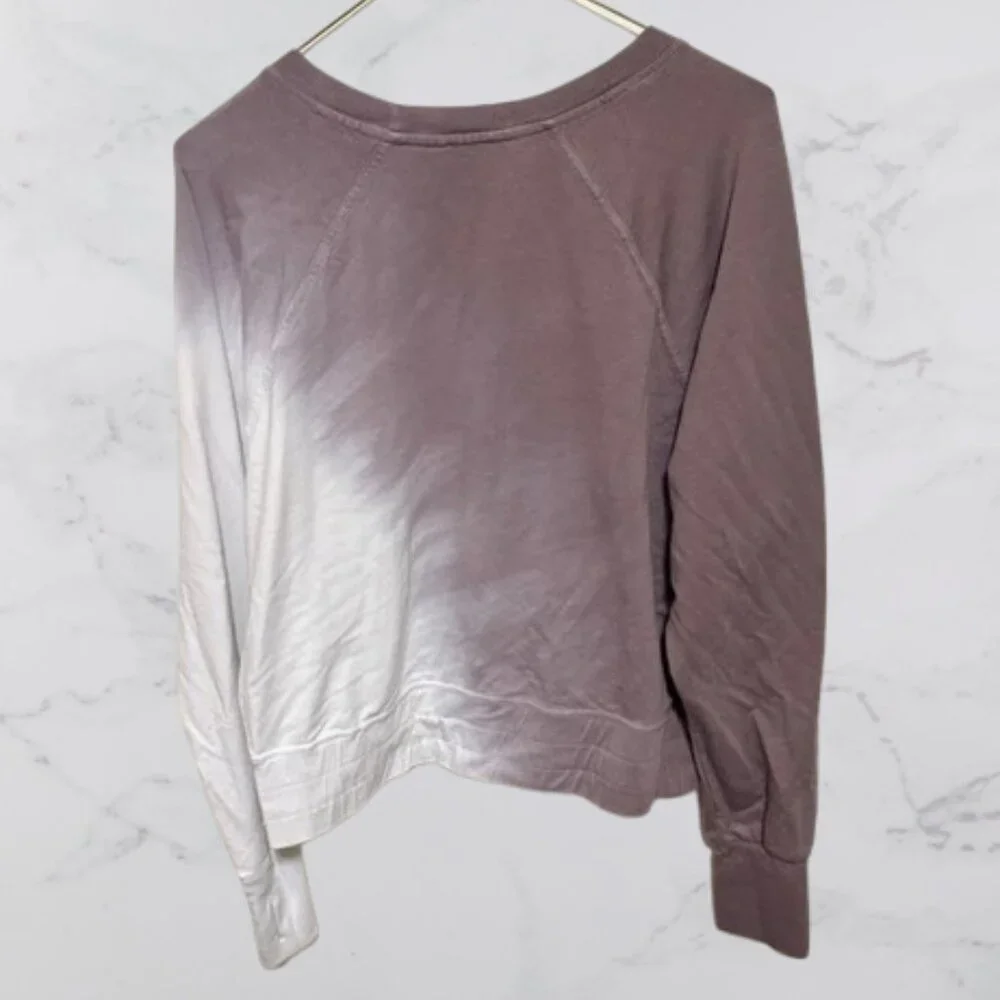 Joy Lab Women's Gray Tie Dye French Terry Cropped Fit Sweatshirt - Picture 3 of 3